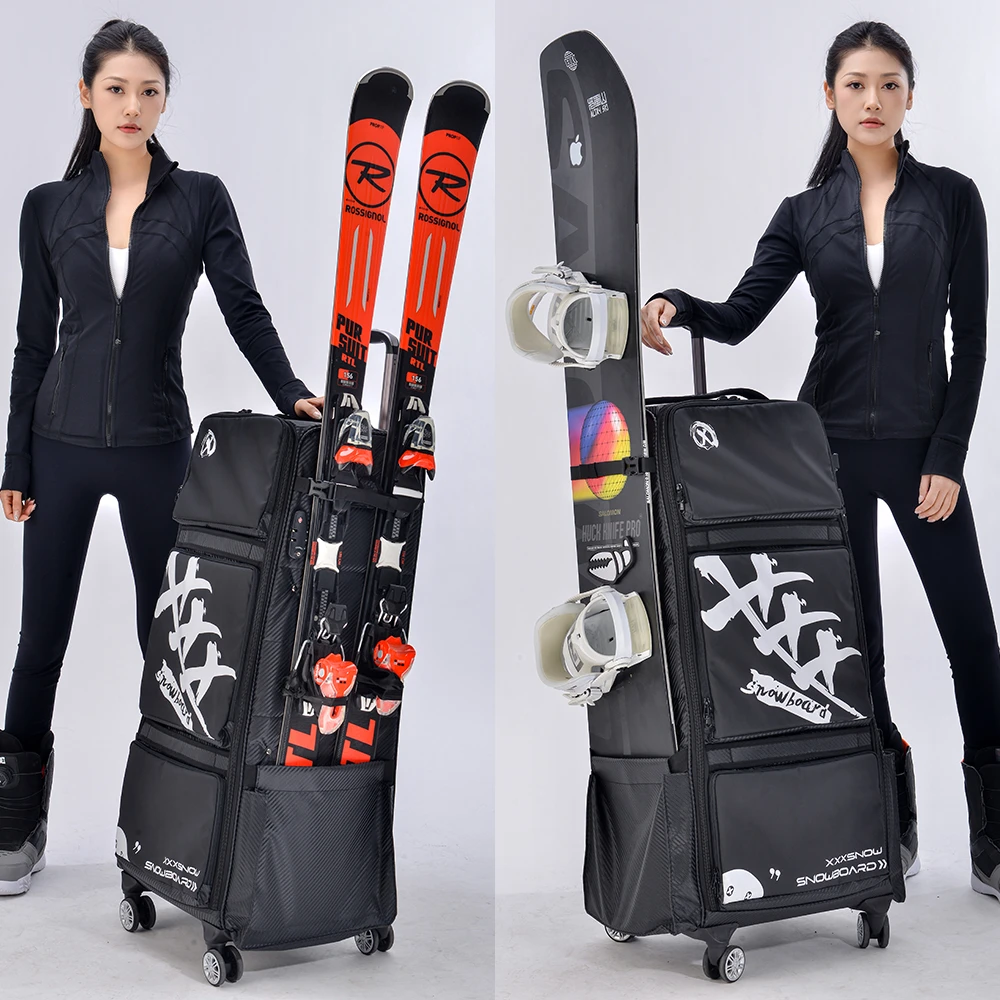 XXXsnow万向轮滑雪拉杆箱可插单板双板行李箱防水旅行箱可托运