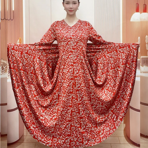 2024早秋新款妈妈大码遮肚显瘦连衣裙中老年女装气质长裙子大摆裙