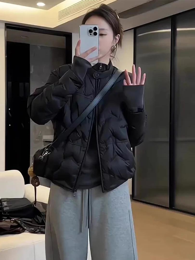 2024冬季爆款大码女装轻薄保暖短款棉服宽松百搭休闲外套上衣