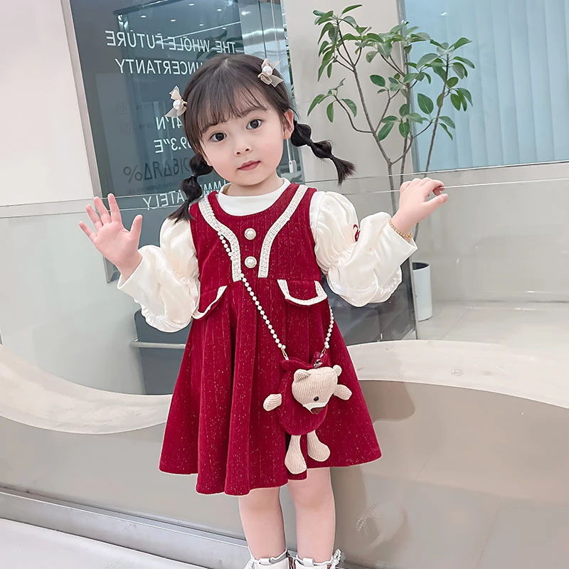 2626女童春装连衣裙春秋套装新款周岁女宝宝礼服公主裙子春季洋气