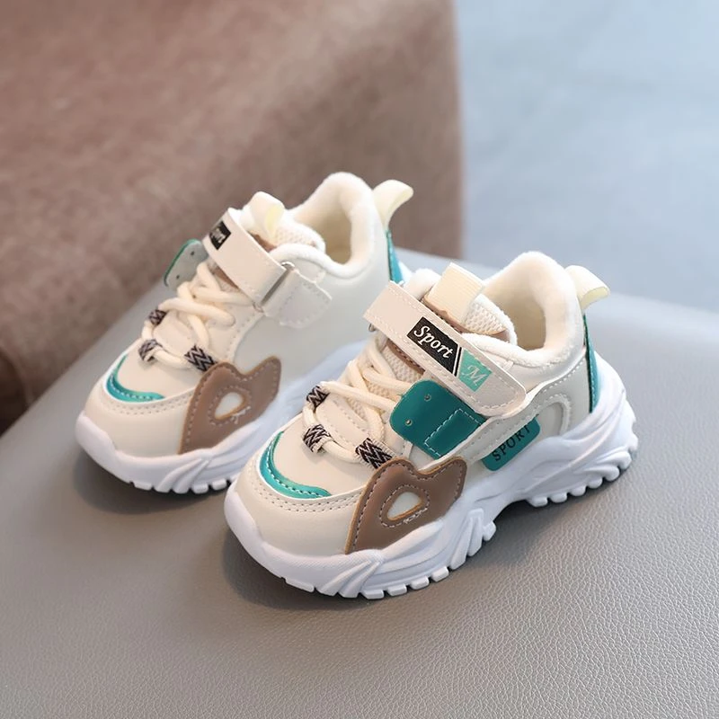 棉鞋加绒运动鞋1-6岁1-3学步鞋子小孩男童女软底防滑学步鞋冬