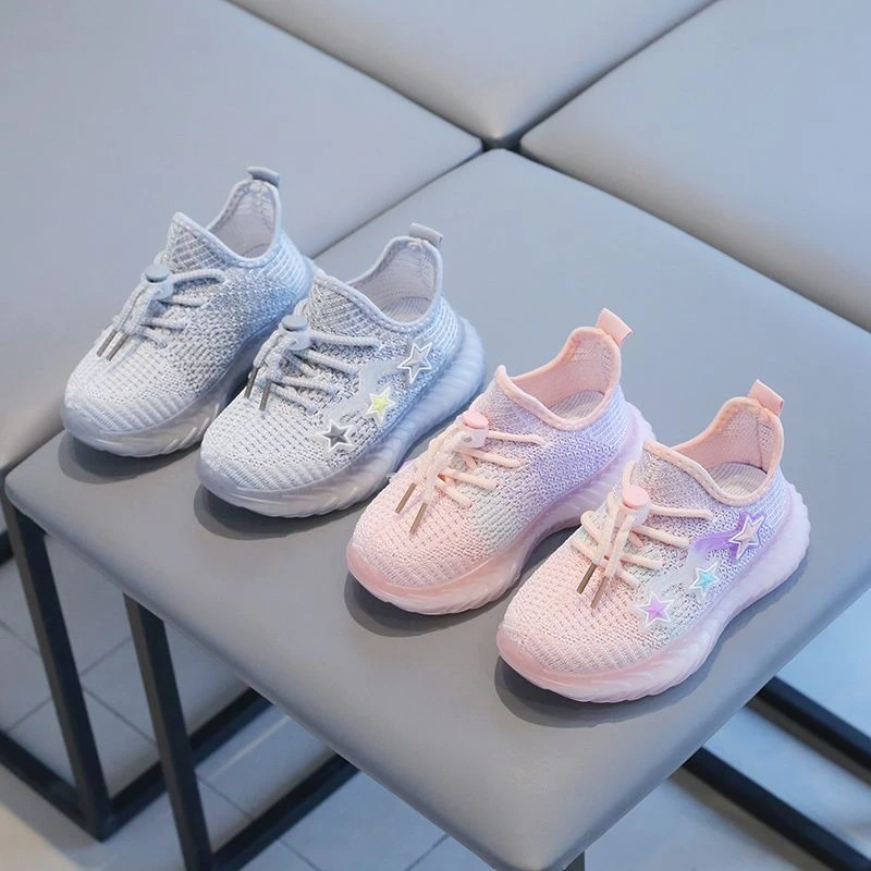 儿童椰子透气织网网鞋2024春秋新款男童女童运动鞋飞织跑步