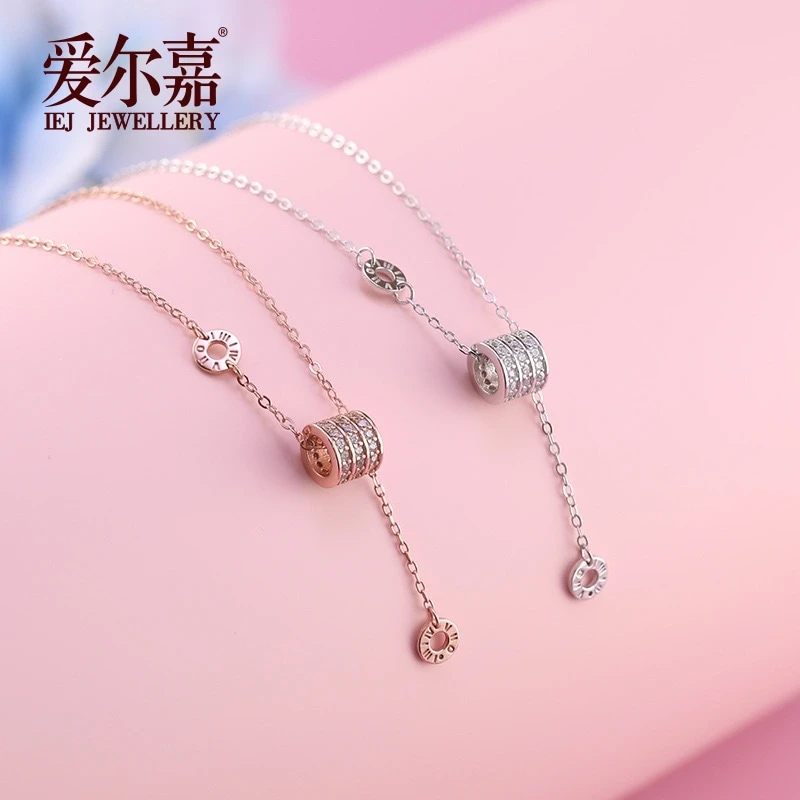 坠链均925银锆石 【十年金店直销】小蛮腰流苏套链轻奢时尚气质满钻