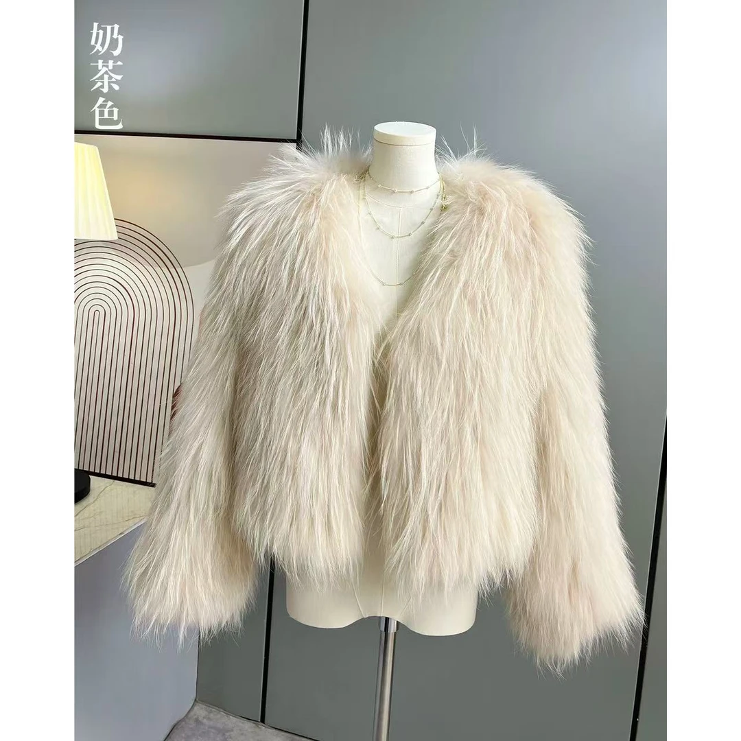 「韵味伊人」小个子定制 千金小姐双面编制貉子毛皮草外套#YWYR771