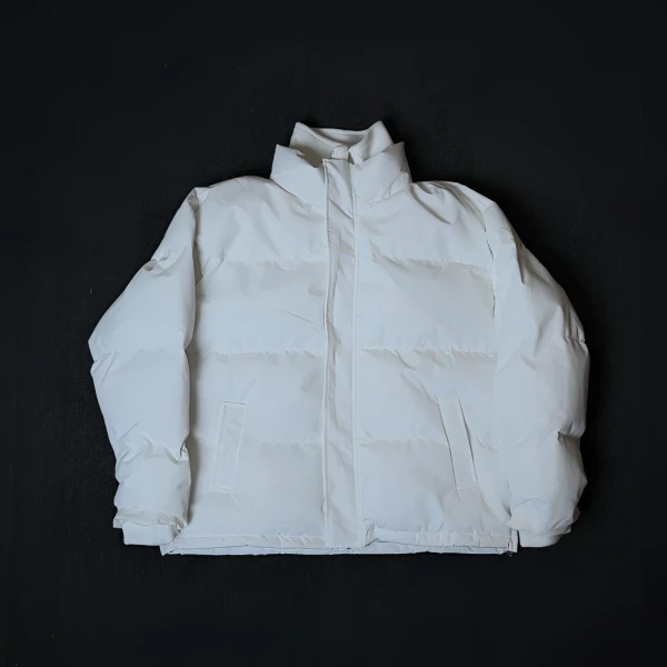 假两件高领秋冬宽松百搭纯色面包棉服cleanfit情侣保暖立领外套