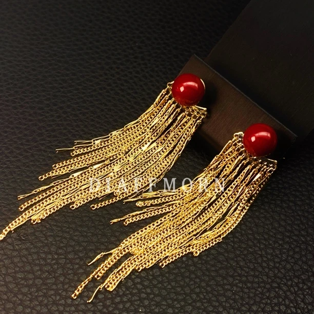 铜合金仿珍珠耳饰 YinMan〖鎏金岁月〗 超精致气质女神流苏耳环