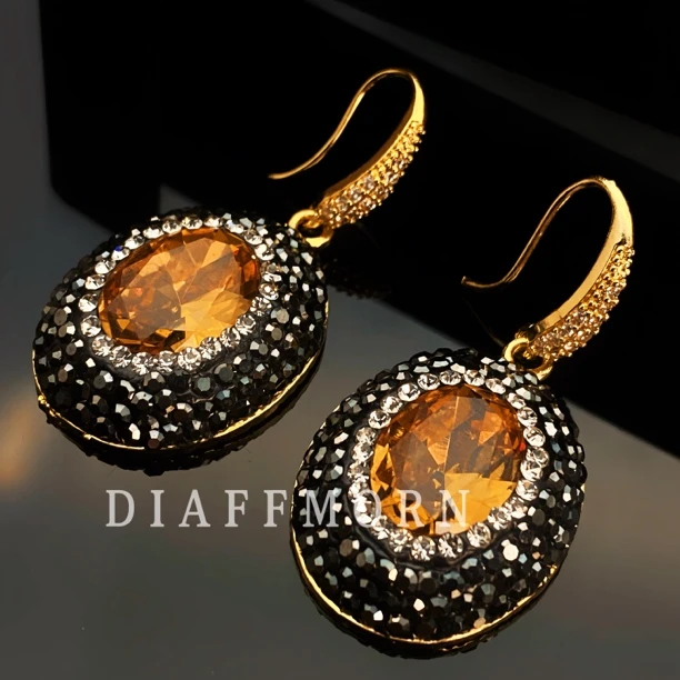 铜合金仿水晶耳饰 Y.M《皓月星空》高级复古可光感变色耳环/项链