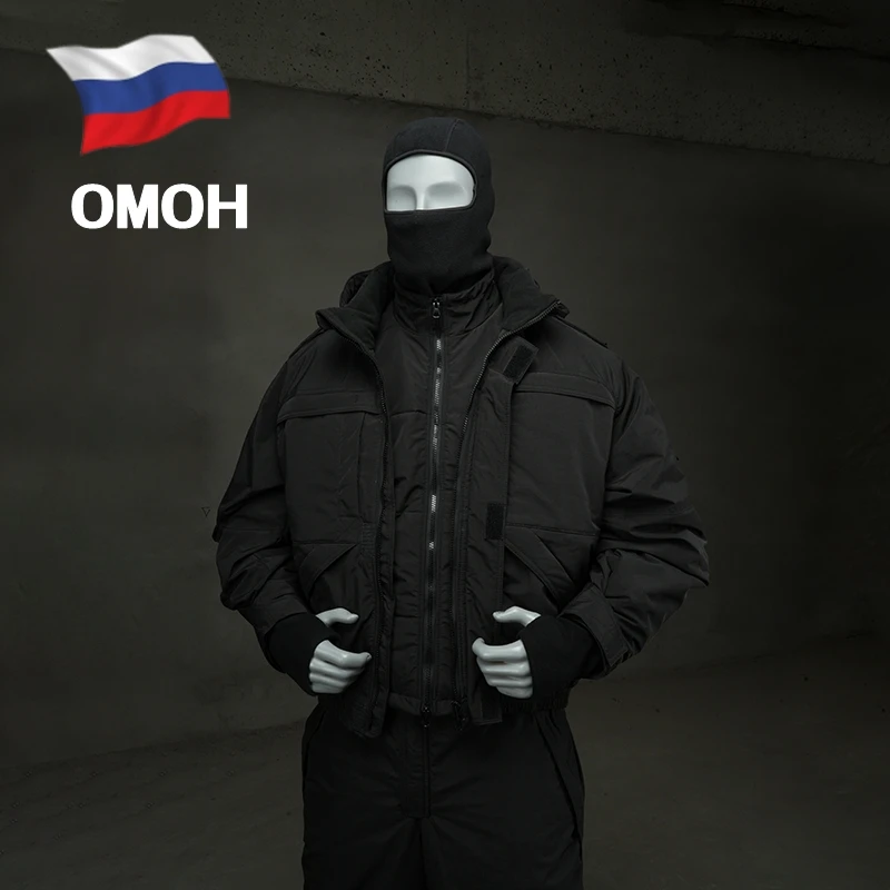 俄罗斯公发原品俄安全团队公发制服冬季战术棉服三件套背带裤背心