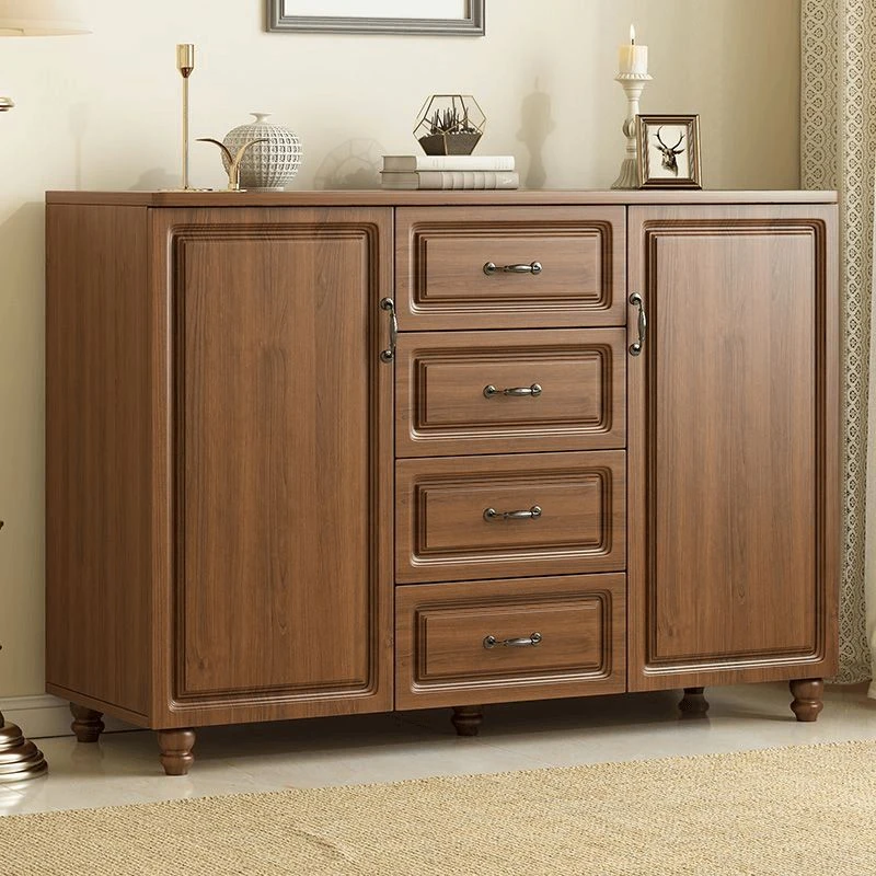 新疆包邮斗柜美式五斗柜卧室收纳柜实木色新中式客厅五斗橱抽屉柜