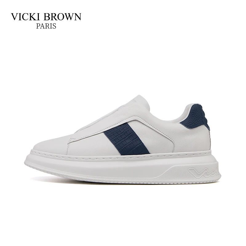VICKI BROWN轻运动 时尚潮流百搭低帮真皮板鞋休闲鞋男鞋VBA76260