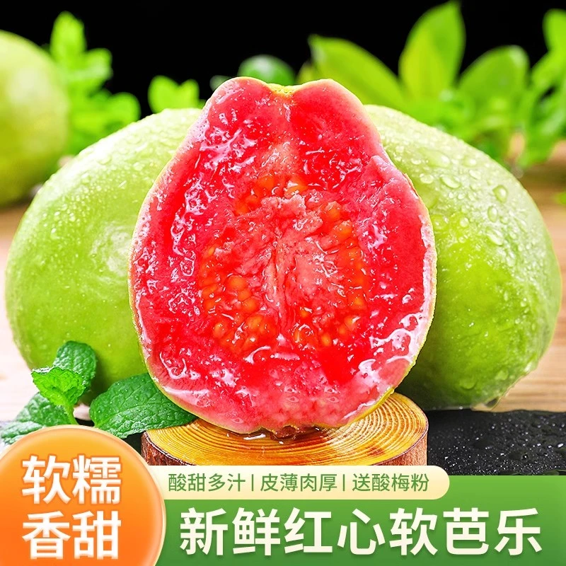 广西红心芭乐软心番石榴新鲜水果红心软芭乐3斤装 坏果包赔现摘