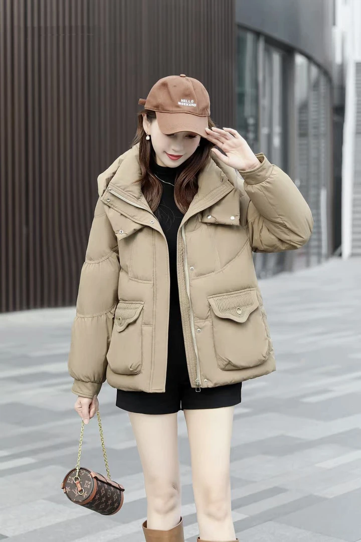 320白鸭绒羽绒服短款时尚宽松