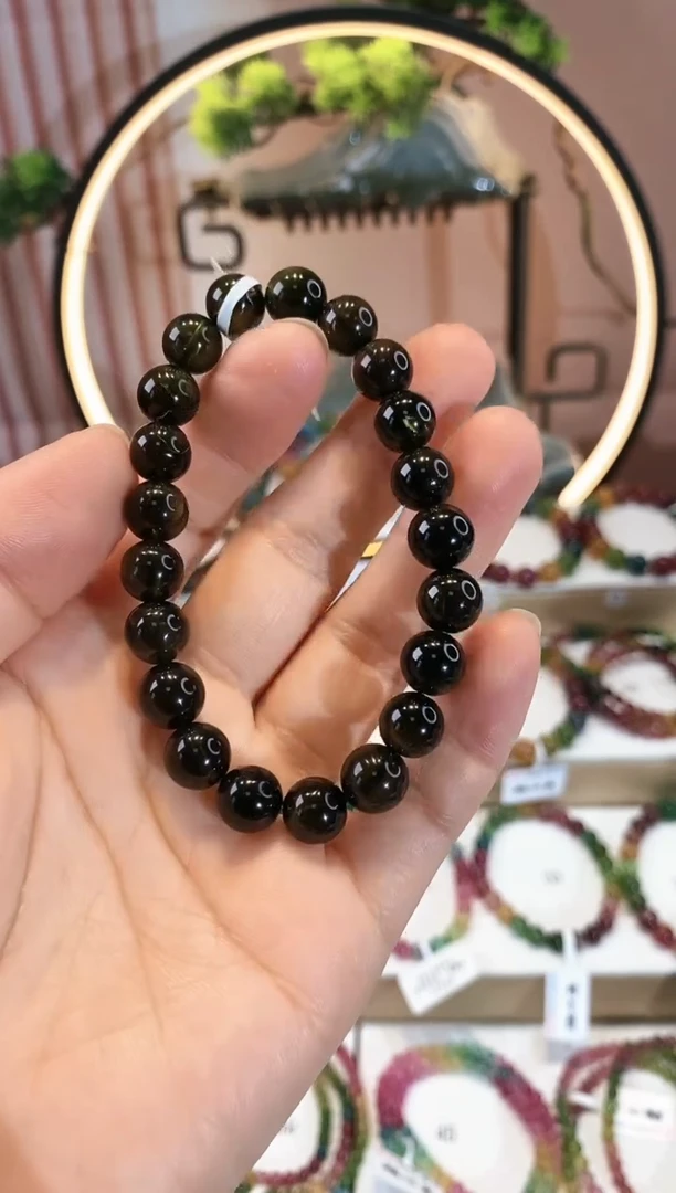 【闪购商品】碧玺手链未镶嵌G2453素圈颜色微差