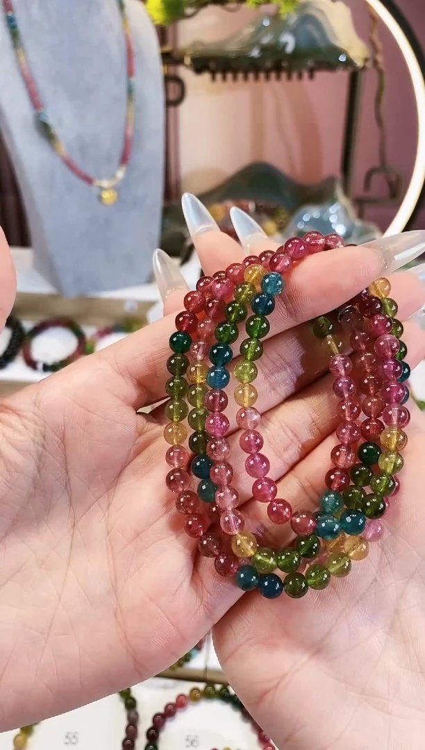【闪购商品】碧玺手链未镶嵌三圈多样性发1