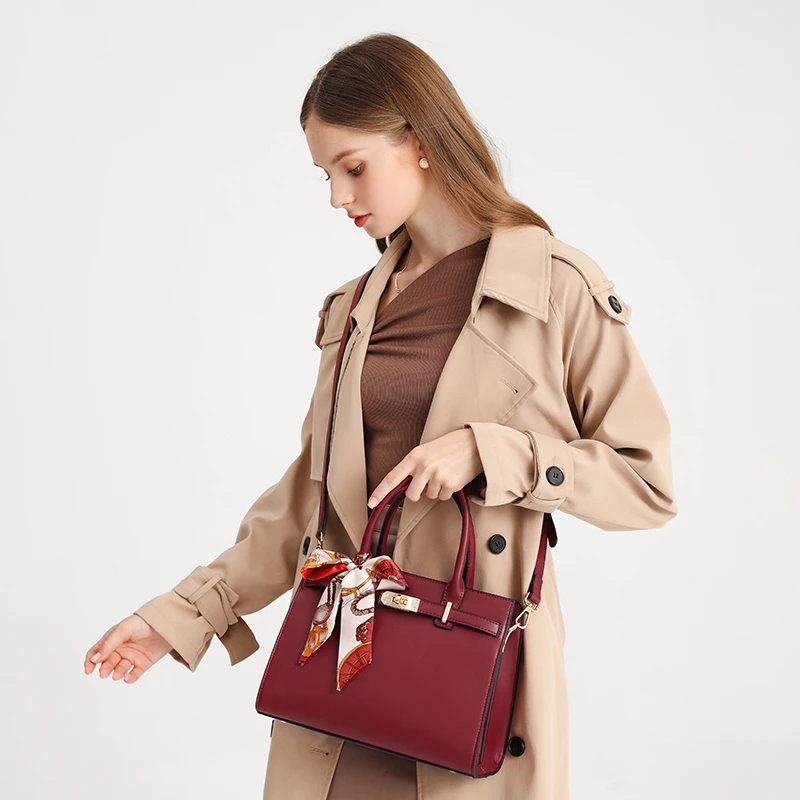 LEILIN/蕾琳软牛皮气质新娘包宴会包中年妈妈单肩斜跨包女