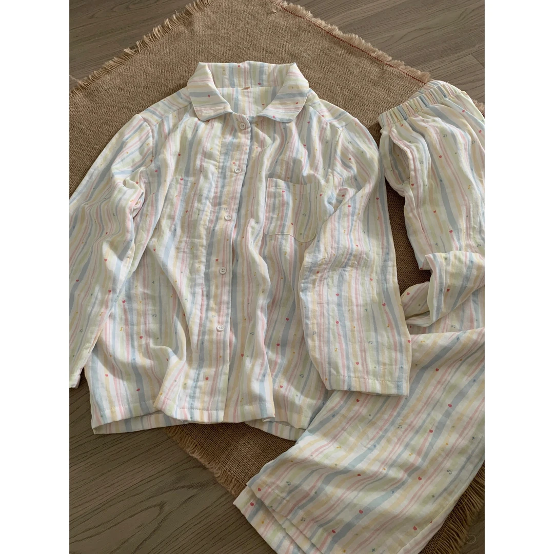 【彩色波点】韩版半边绒睡衣女秋冬款新款翻领长袖长裤家居服套装