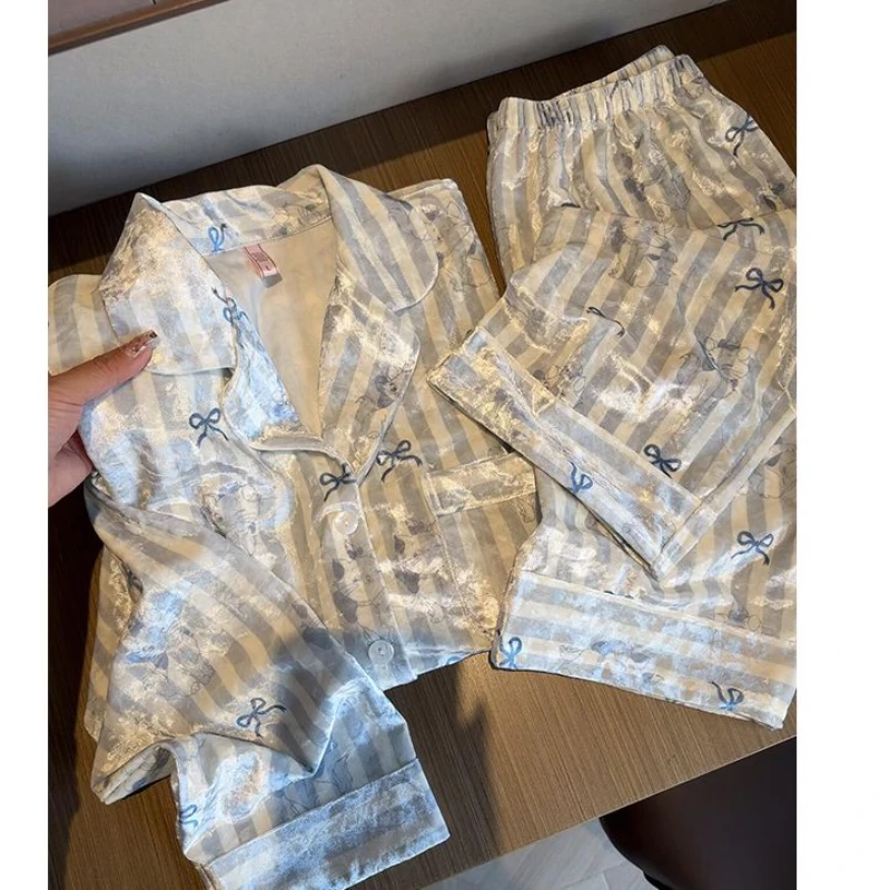 高级感金丝绒家居服女秋冬季2025新款韩版慵懒可出门睡衣大码套装