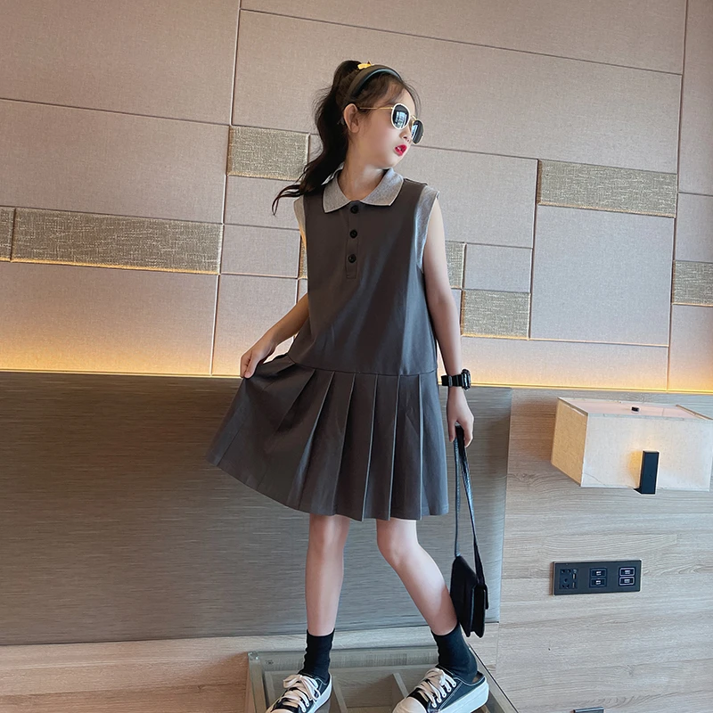 女童polo连衣裙夏季2025新款儿童女装裙子女童百褶裙学院风jk夏装