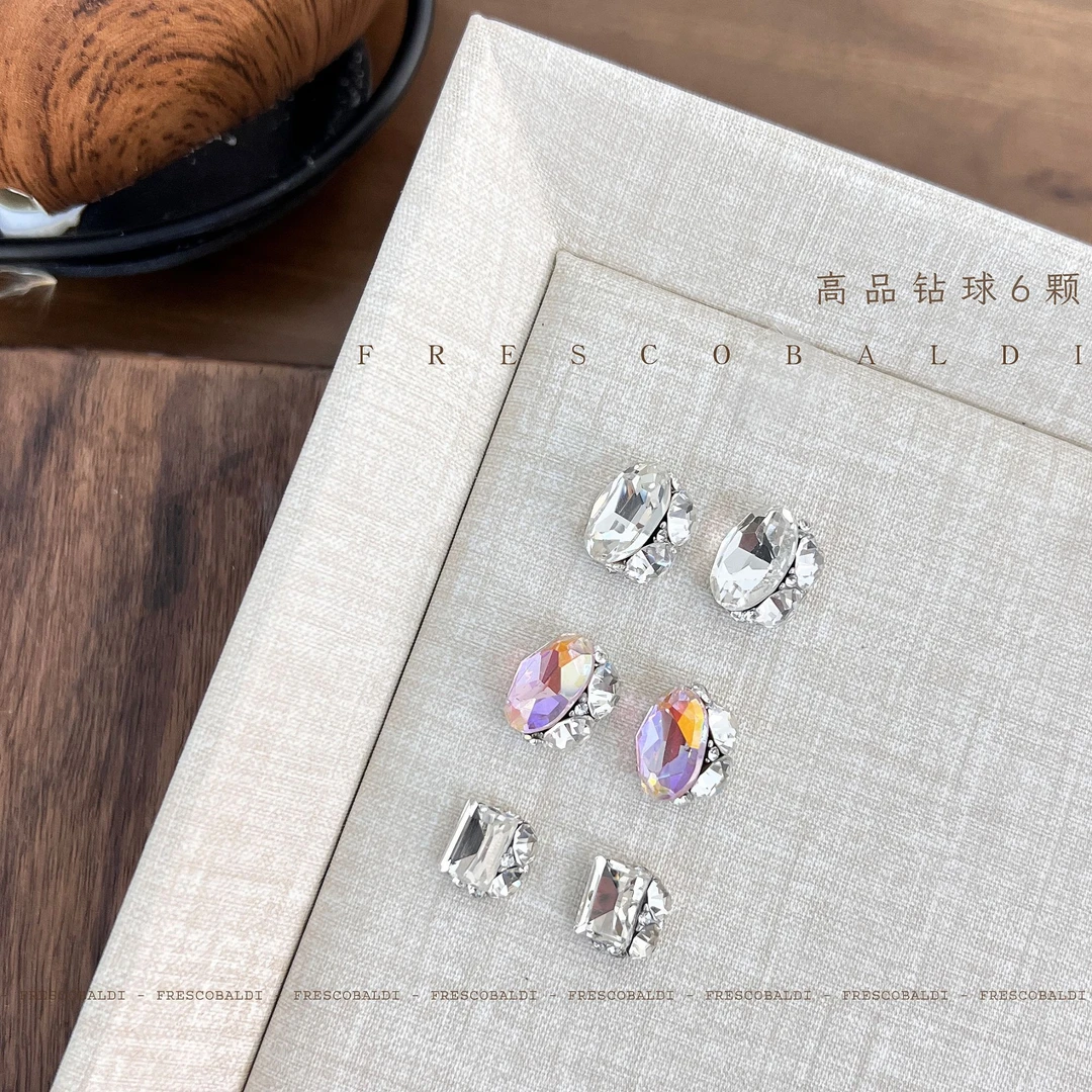 小颖美甲-6颗装钻球美甲饰品堆钻(尺寸:椭圆10*14 )