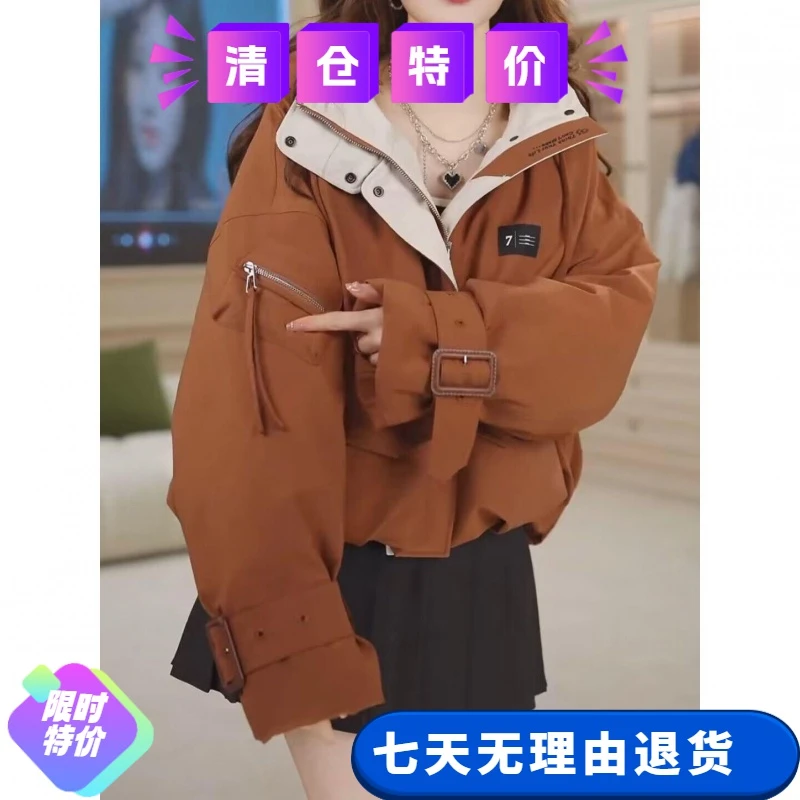 雪中飞羽绒服外套女2023秋冬新款户外派克时尚