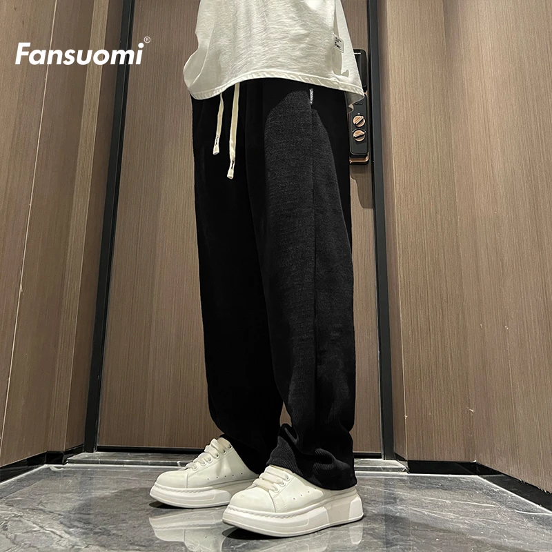 【薄厚可选】重磅加绒加厚灯芯绒裤子男直筒秋冬季运动休闲卫裤潮
