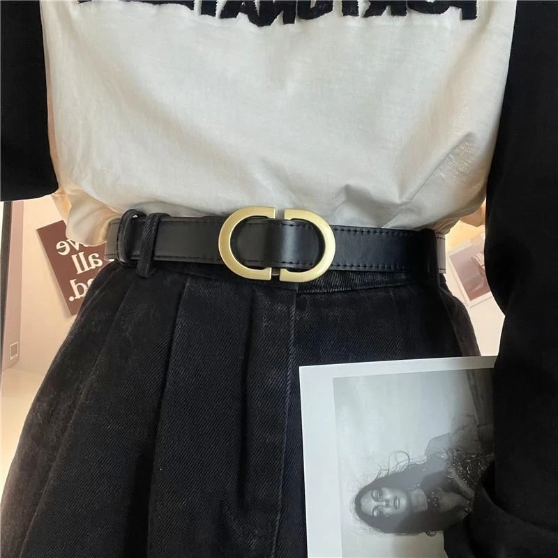 【2025新款】韩系INS风无孔皮带韩国百搭男女简约免打孔时尚ins风