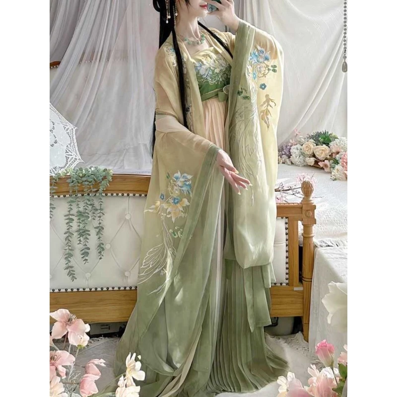 唐制汉服女春色几分重工刺绣中国风大袖衫诃子裙超仙日常穿春夏款