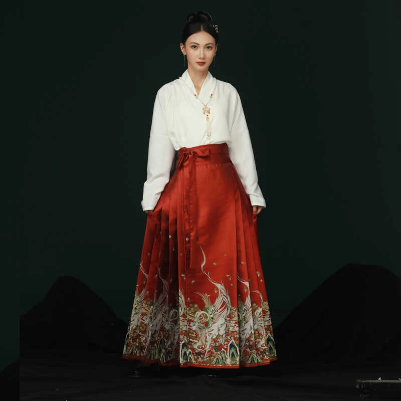 织金马面裙女春秋套装2024新款中式国风妆花日常穿汉服红色敬酒服