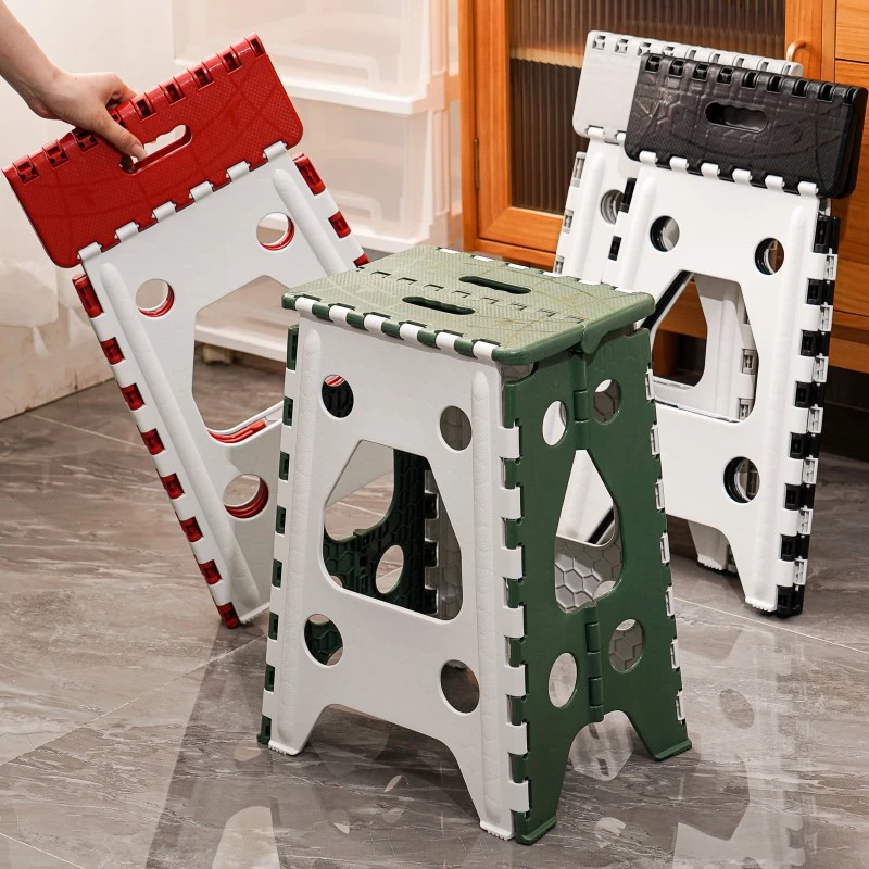 加厚折叠凳高凳子便携塑料可折合家用成人餐桌椅省空间轻便板凳