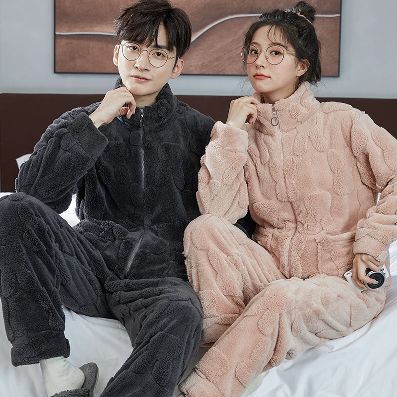 兔纹加厚睡衣可外穿家居服