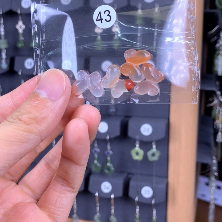 南红玛瑙耳饰银S925镶嵌凤*