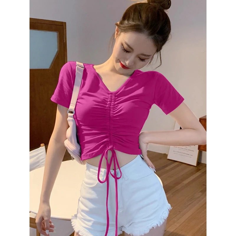 上档次T恤春秋款女装时尚棉短袖新款紧身小众洋气2023爆款上衣潮-