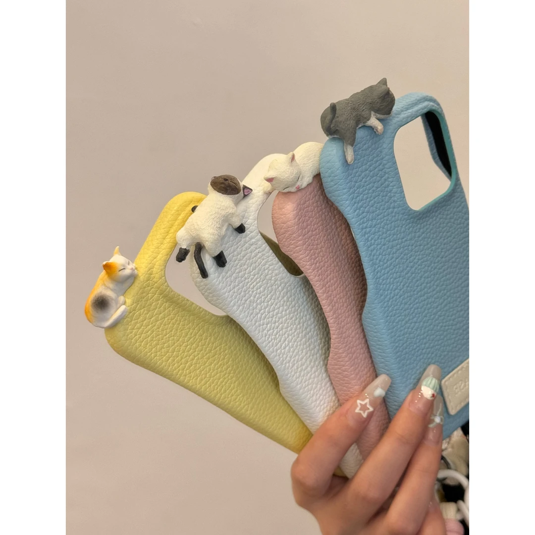 适用苹果华为iphone16promax立体15promax可爱14pro皮纹13手机壳