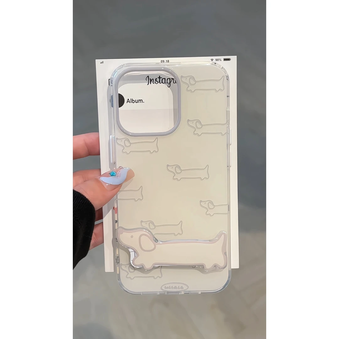 适用iphone15promax小狗14pro立体支架13pro可爱12ins风手机壳