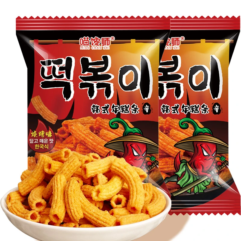 喵馋师 韩式炒年糕条膨化甜辣酥脆锅巴打糕条空心脆零食