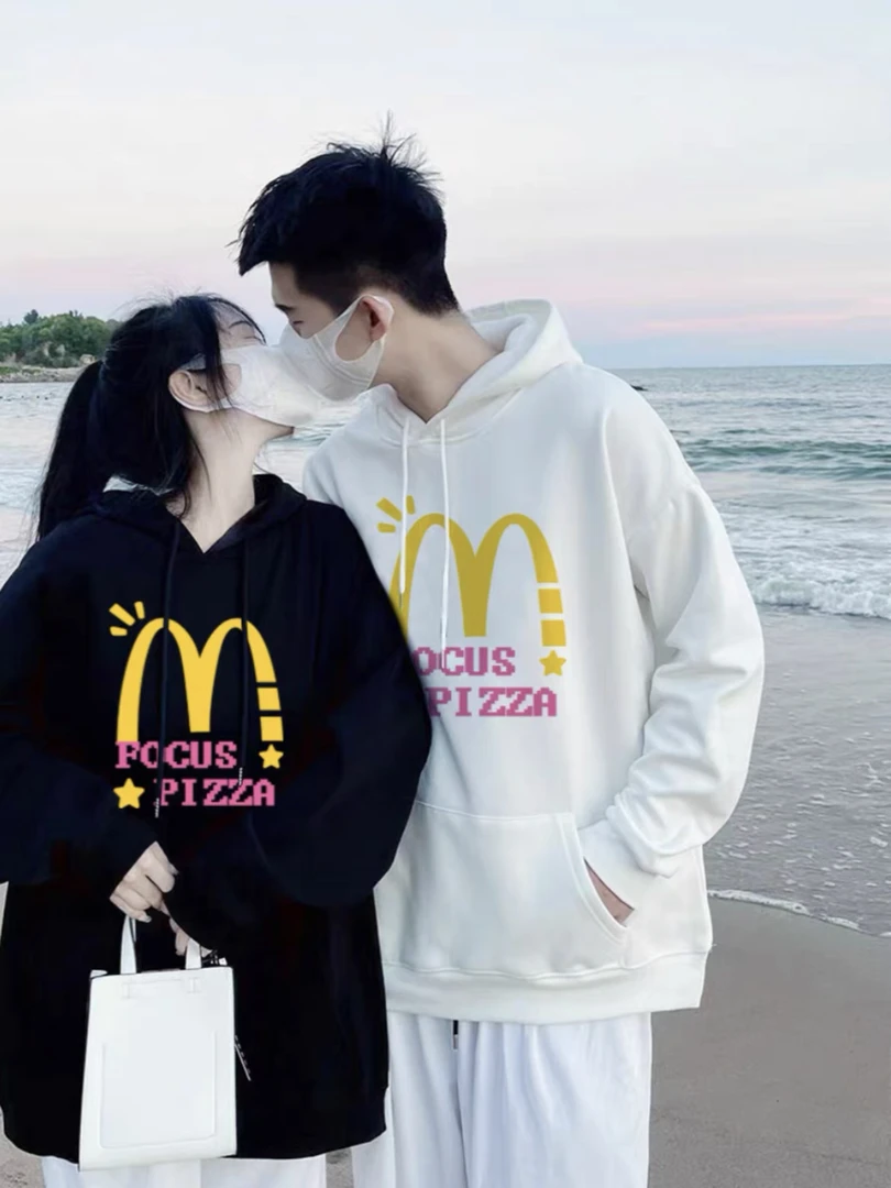 意格瑞连帽超柔复合宝宝绒连帽卫衣男女情侣时尚百搭- M麦当劳