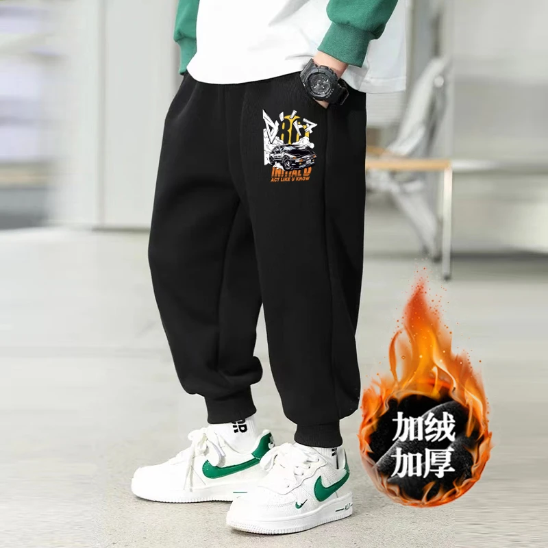 品牌清仓儿童冬季加绒加厚裤子中小童纯棉运动长裤中大童保暖卫裤