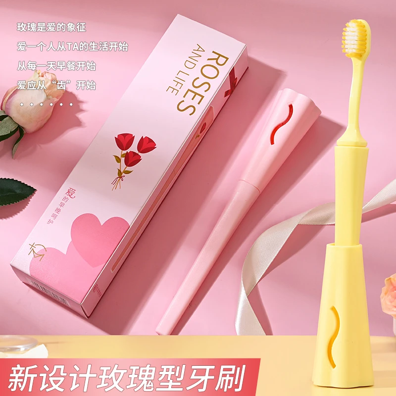 KAMEIER/卡玫尔【送妈妈】情侣玫瑰造型软毛牙刷香薰底座礼盒装