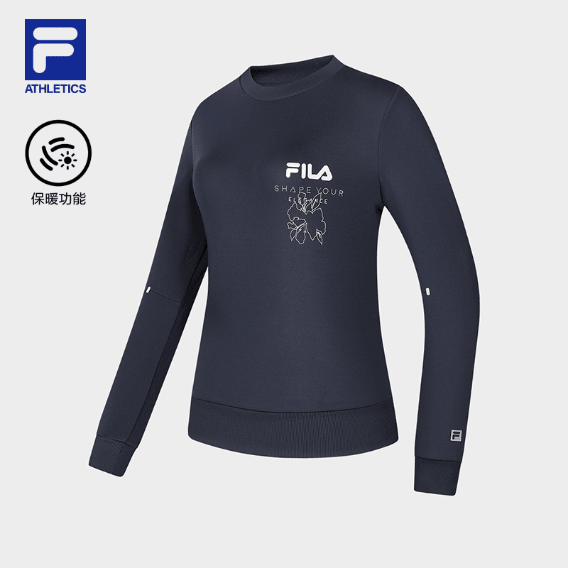 Fila/斐乐女装【休闲弹力保暖圆领卫衣】春新款舒适时尚A11W411209F
