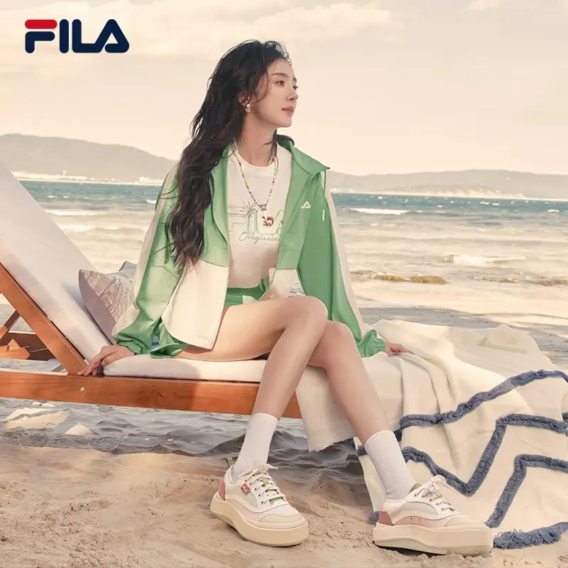 Fila/斐乐新款情侣同款摩登水母鞋厚底复古潮流休闲鞋F12W421305B