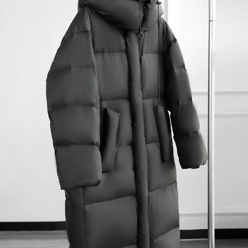 300多克90白鹅绒/时尚简约直筒中长款鹅绒服（15--20）