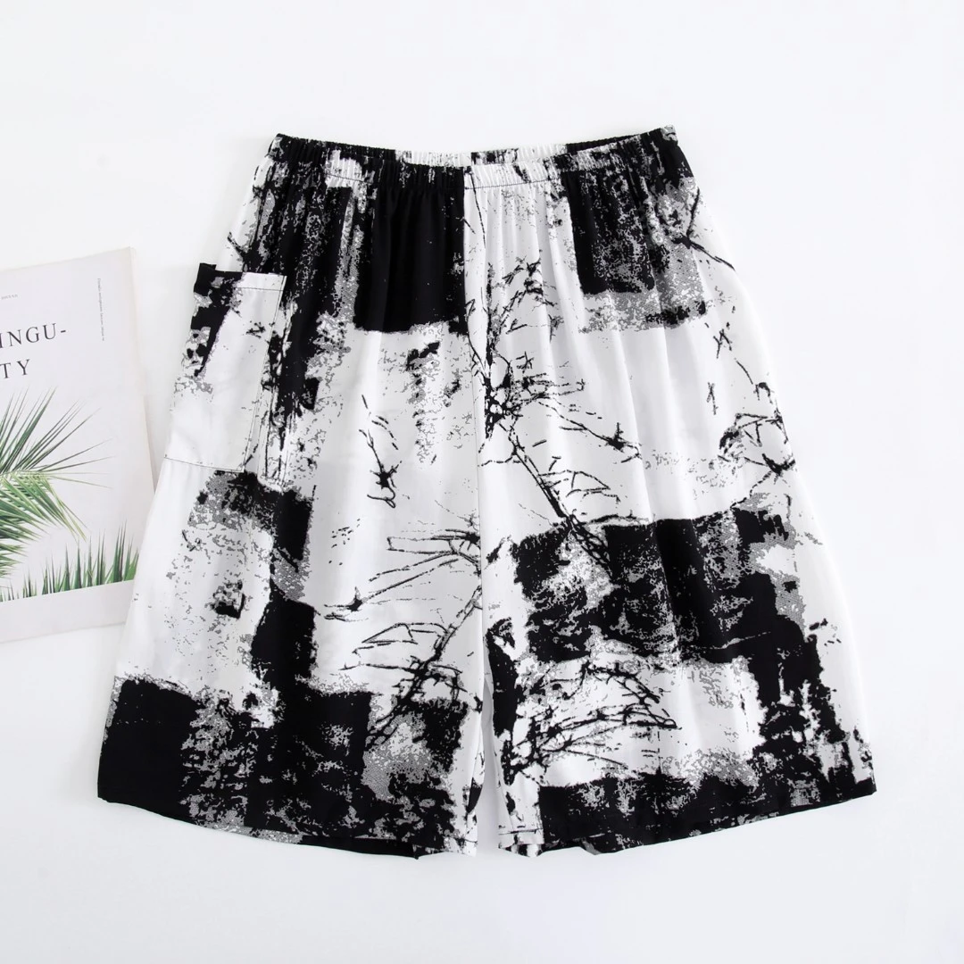 夏季男士绵绸短裤宽松大码居家裤超薄款男生棉绸可外穿裤衩家居裤