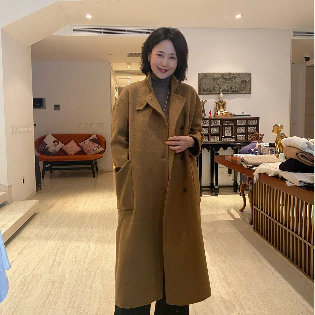【维维精选】 ZL 清冷高级  骆驼绒混纺时尚百搭经典大衣