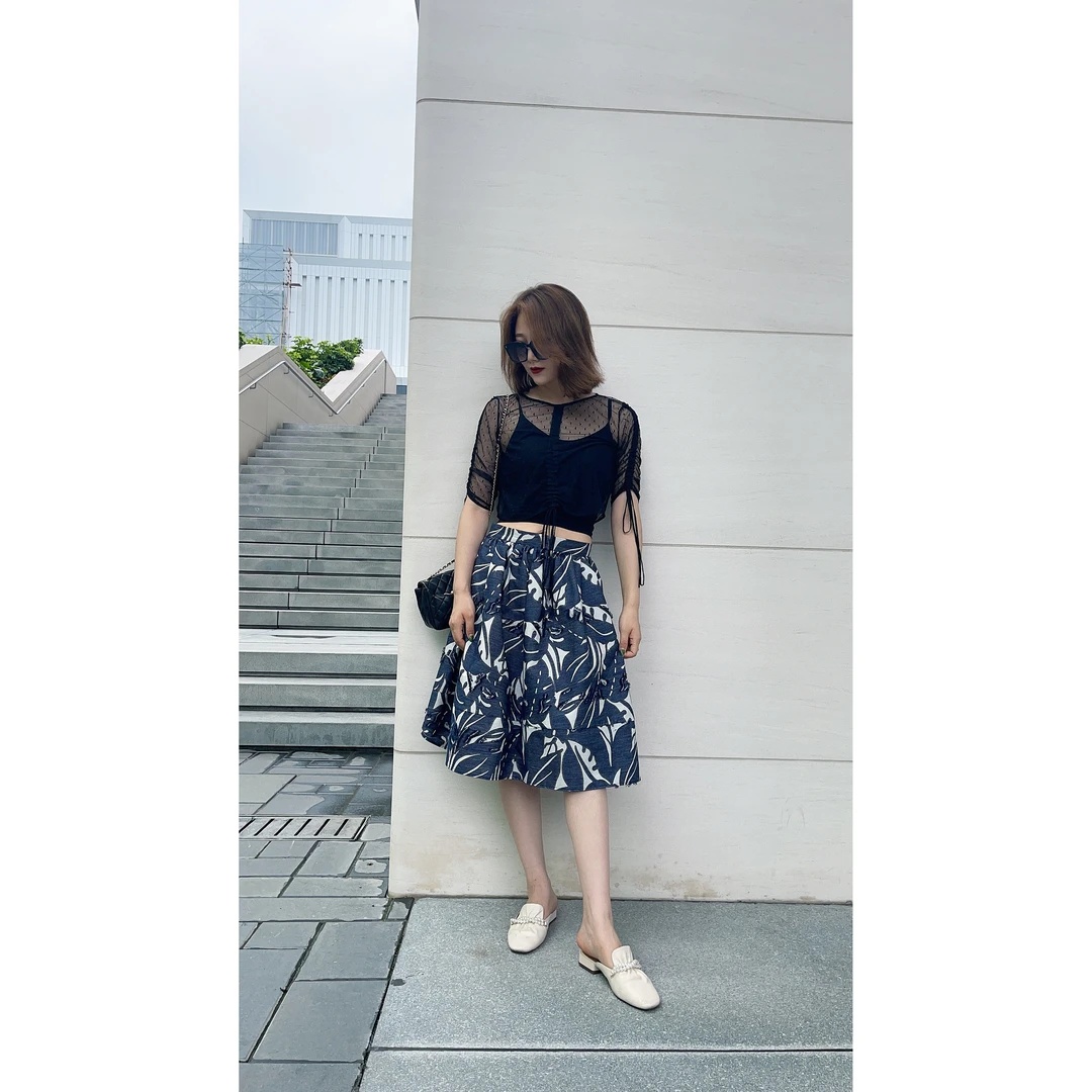 【维姐精选】CA日本进口棉感提花半裙连衣裙