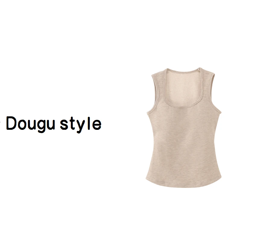 【蚕丝羊毛背心】女士秋冬内搭乳胶胸垫吊带背心-3308