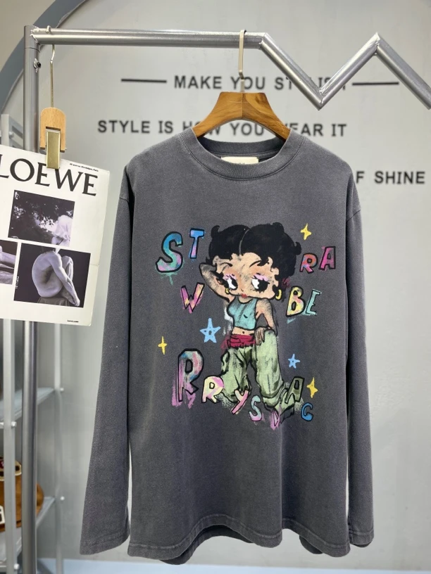 君家星星卡通女孩打底衫