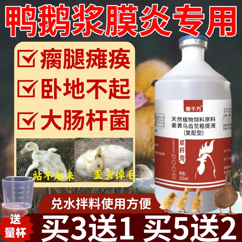 鸭鹅浆膜炎家禽专用康软脚病特站不稳效鸡毒克瘸腿瘫痪新白添加剂