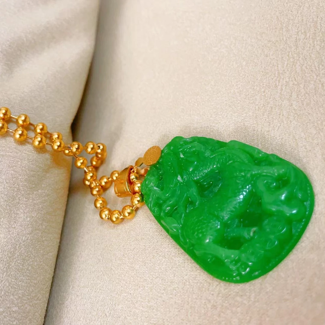 钛钢项链 阮大大设计绿项链原创时尚设计款式 个性时尚