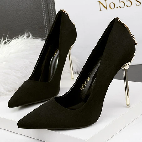 春季浅口新款气质不累脚职业法式黑色尖头细跟高跟鞋百搭御姐女