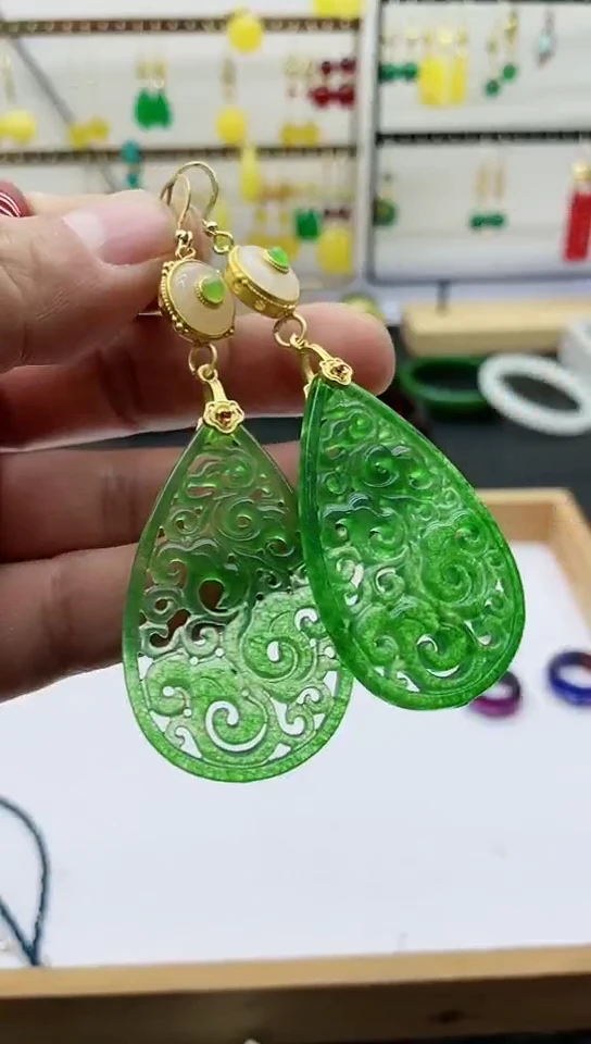 【闪购商品】翡翠耳饰未镶嵌c75 er